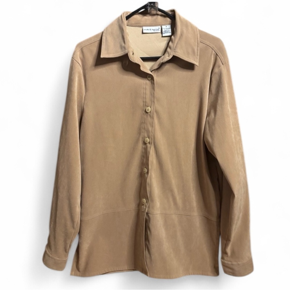 ☕️ Croft & Barrow Stretch Button-Up Shirt Women’s Medium Tan Neutral